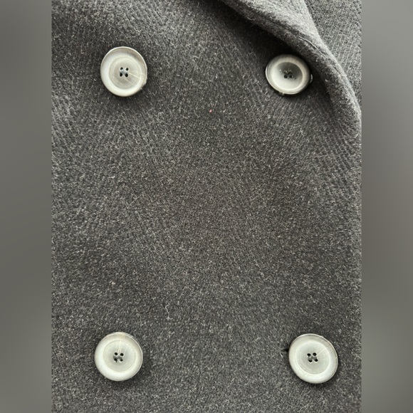 Vintage Yell Black Wool Blend Maxi Overcoat with Wide Collar - Picture 8 of 11